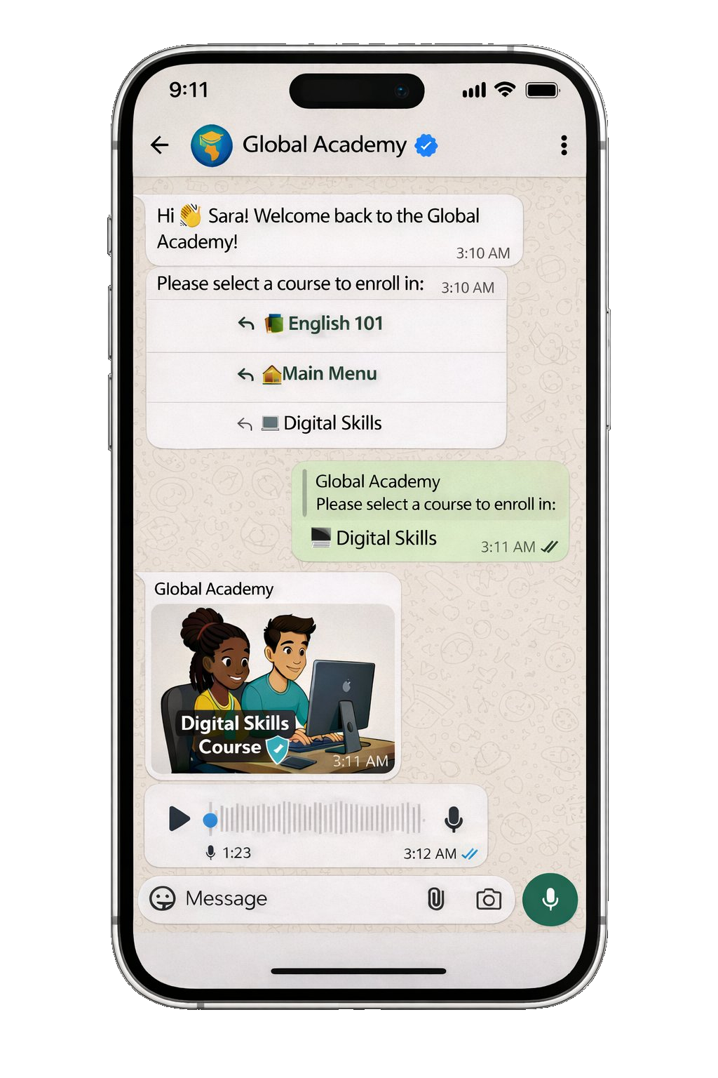 Chatac WhatsApp Learning Interface