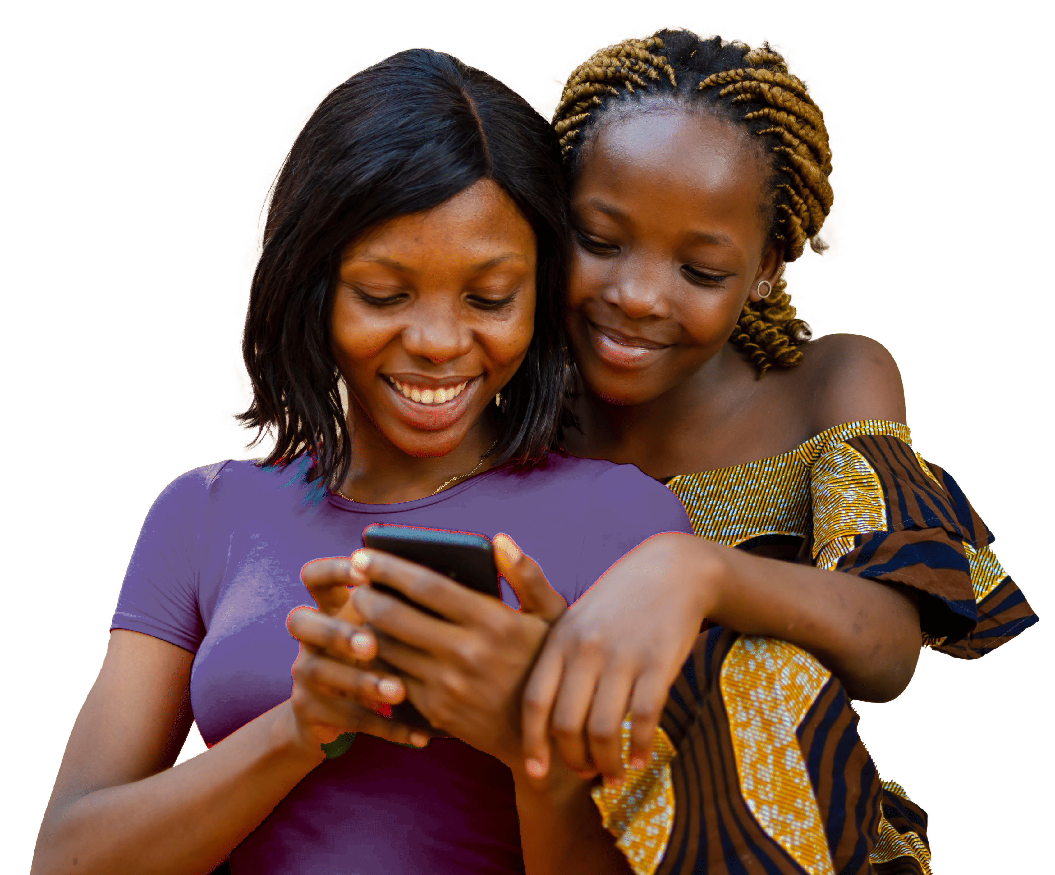 Two students learning together on mobile